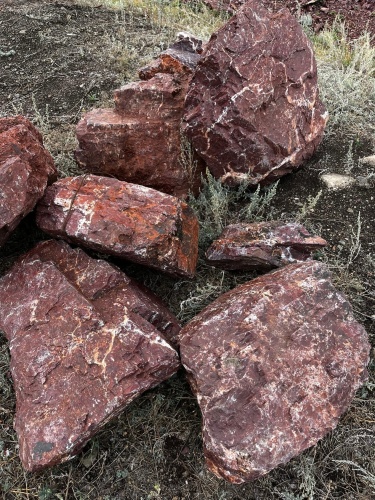 Камни для ландшафтного дизайна красно-фиолетовые 10-60 килограмм купить в Среднеуральске