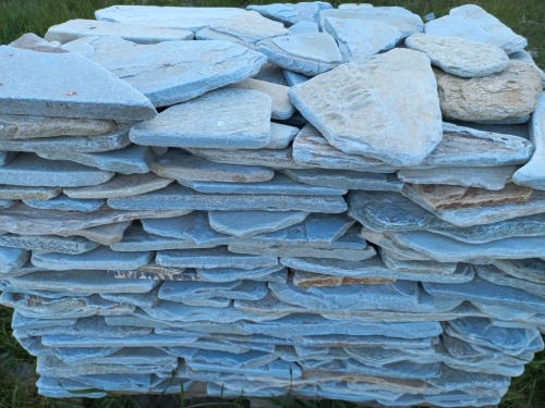 Плитняк златолит зелёный галтованный для цоколя купить в Среднеуральске